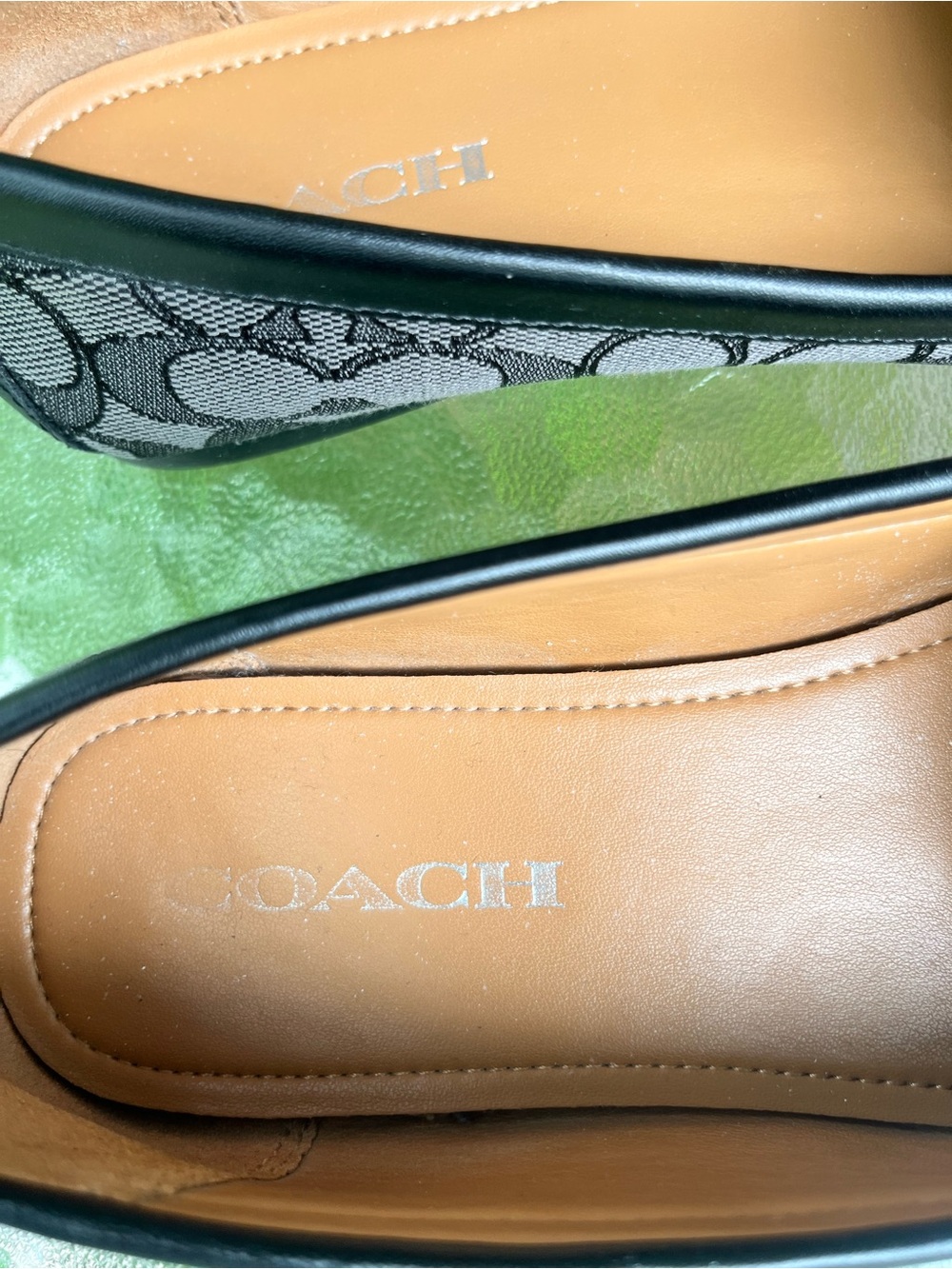 Coach Olive Signature Loafers Black Canvas Driving Flats - Picture 8 of 9